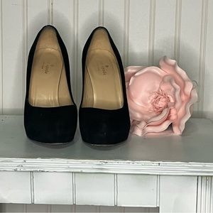 Kate Spade Black Suede Platform Heels